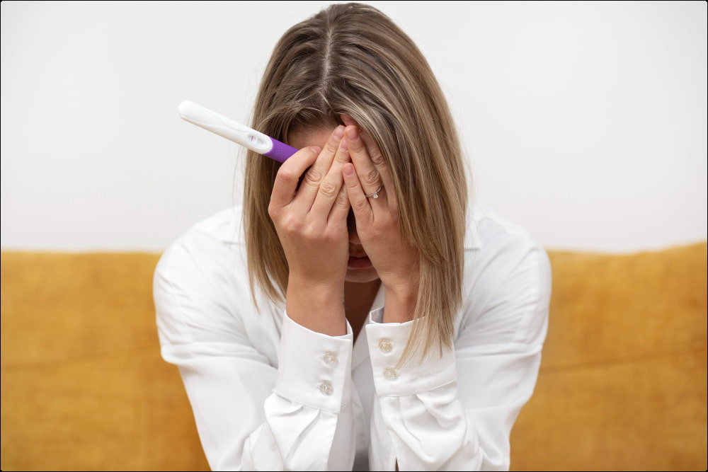 imagen de una mujer preocupada porque tiene problemas para quedarse embarazada